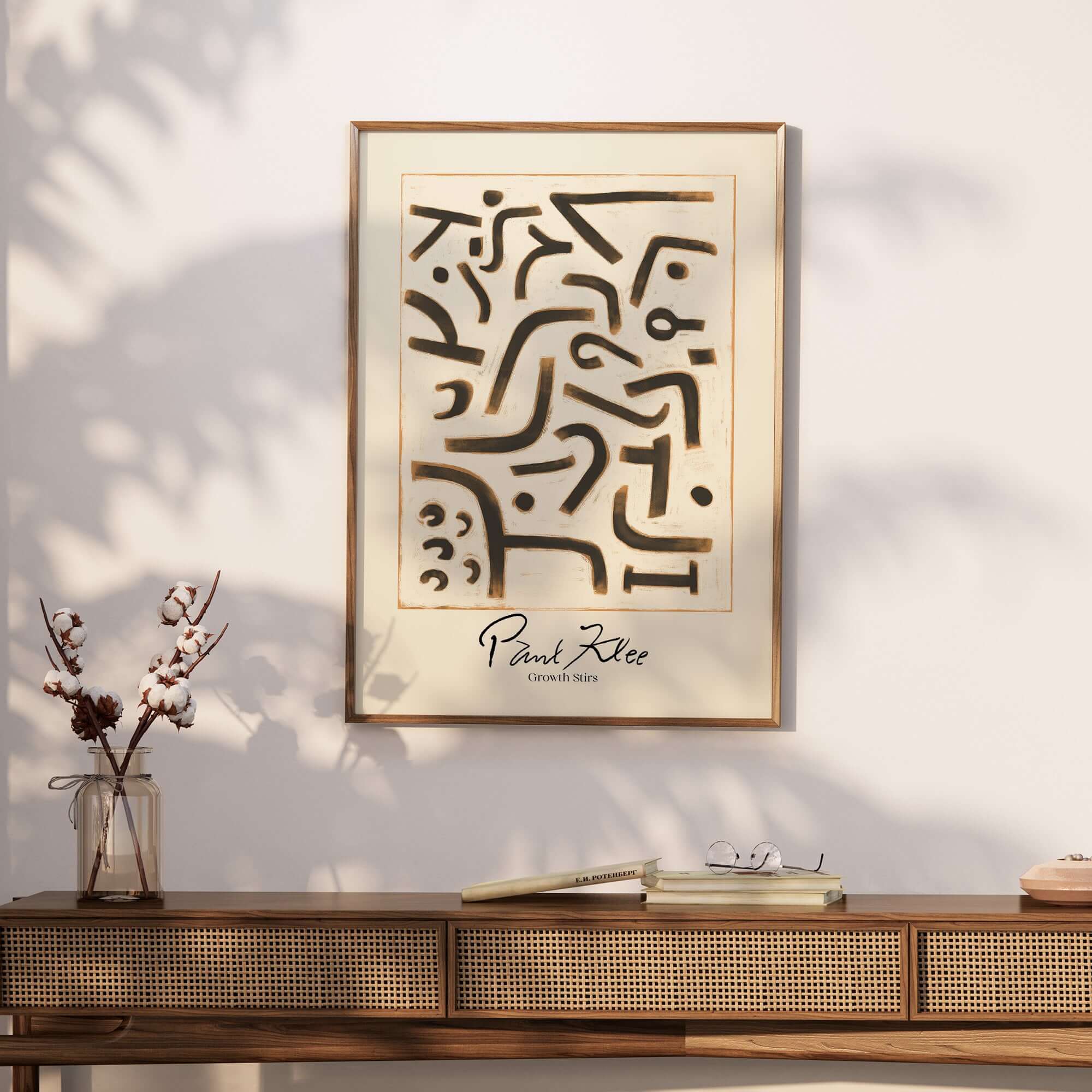 Paul Klee Growth Stirs Abstract Art Print Modern Poster Wall Decor displayed in a stylish interior setting.