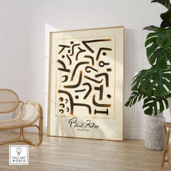 Paul Klee Growth Stirs Abstract Art Print Modern Poster Wall Decor displayed in a modern interior setting.