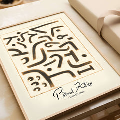 Paul Klee Growth Stirs Abstract Art Print Modern Poster Wall Decor displayed in a frame on a surface.