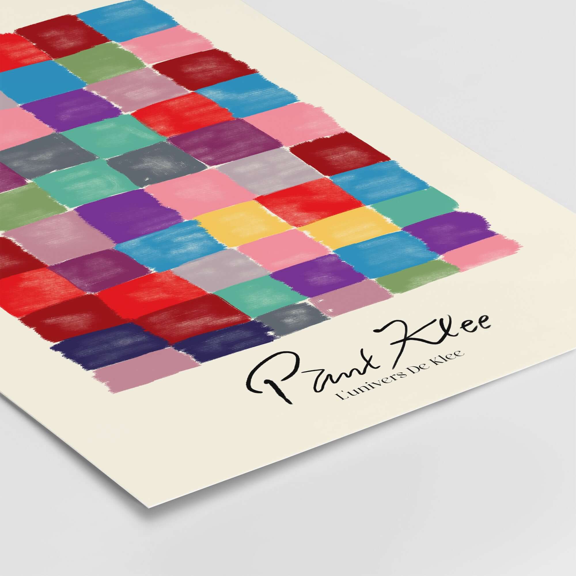 Paul Klee L univers De Klee Colorful Squares Abstract Grid Poster Art Print featuring a vibrant geometric design.