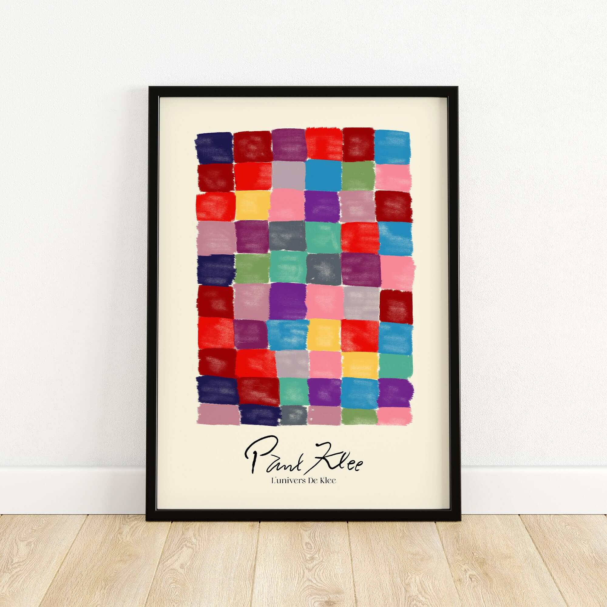 Paul Klee L univers De Klee Colorful Squares Abstract Grid Poster Art Print featuring colorful squares in a geometric layout.