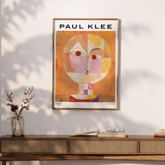 Paul Klee Senecio Head of Man Abstract Portrait Poster Art Print displayed in a modern interior setting.