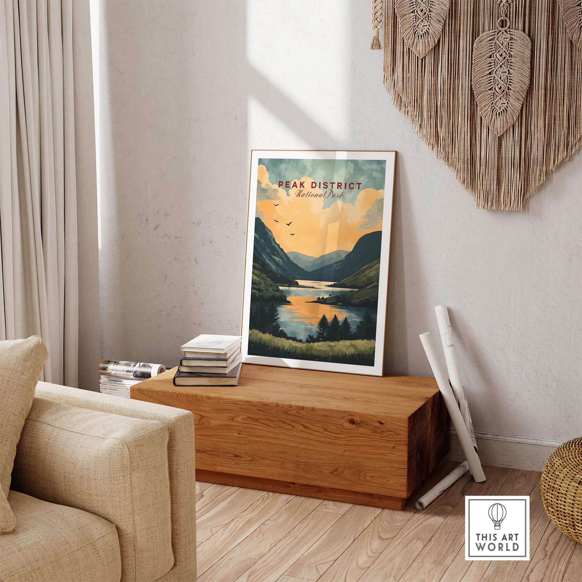Peak District National Park Wall Art showcasing serene landscapes and nature beauty in home decor.