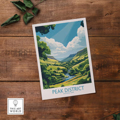 Peak District Travel Poster showcasing the scenic beauty of the Peak District National Park.