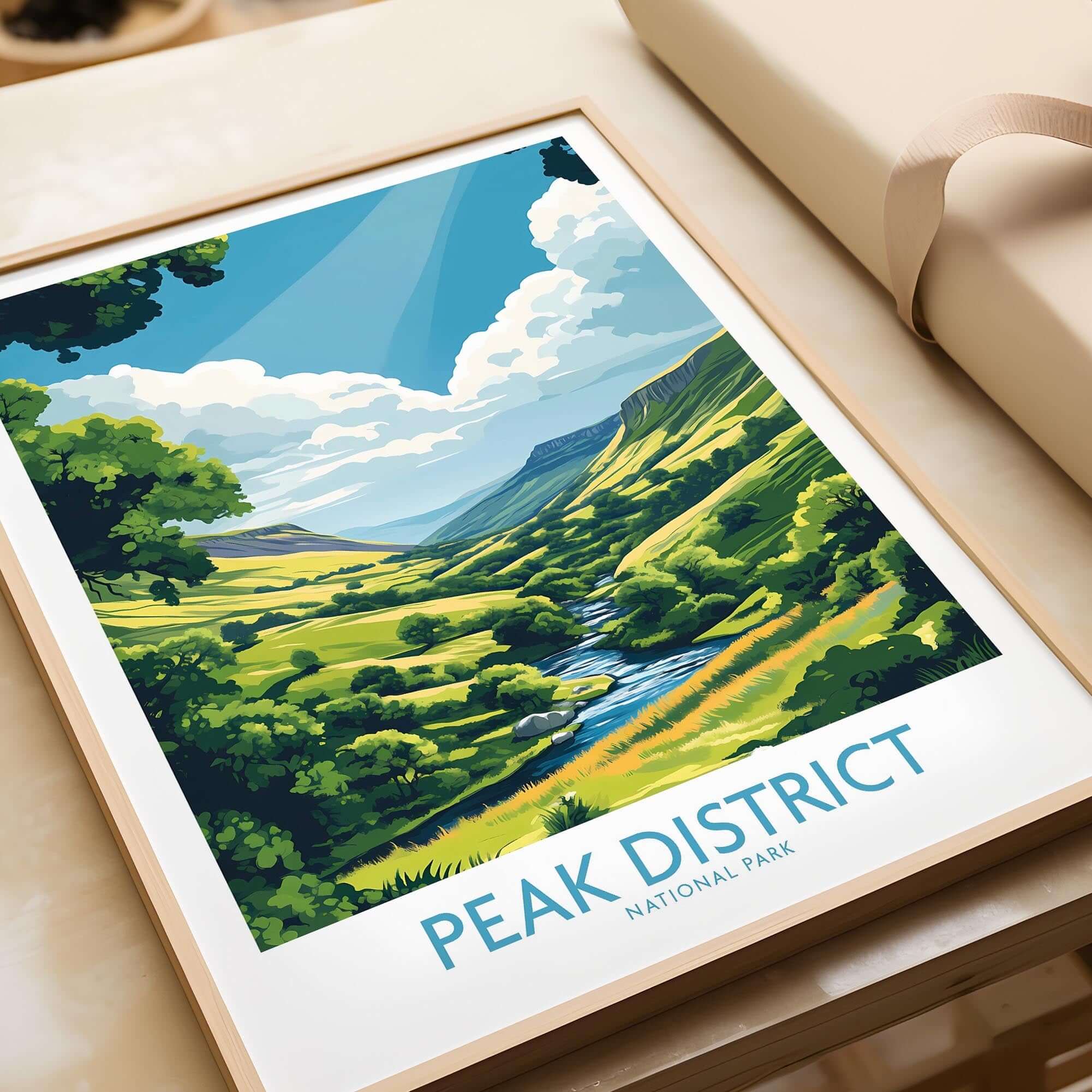Peak District Travel Poster showcasing the scenic landscapes of Peak District National Park.