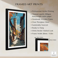 Peja Canvas Print | Balkan City Wall Art showcasing vibrant street scene with handmade frame and museum quality finish.