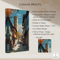 Peja Canvas Print | Balkan City Wall Art showcasing professional Giclée printing and natural texture.