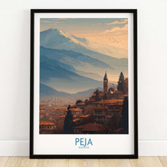 Peja Kosovo Mountain Town Art Print | Rugova Valley Panorama Poster featuring the stunning landscape of Peja.