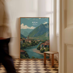 Peja Rugova Gorge Canvas Print | Balkan Landscape Decor displayed in a room, capturing stunning Balkan scenery.