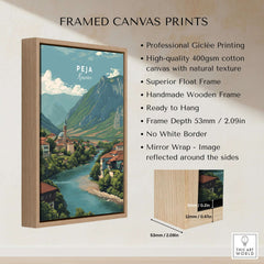 Peja Rugova Gorge Canvas Print | Balkan Landscape Decor framed canvas print featuring vibrant Balkan scenery.