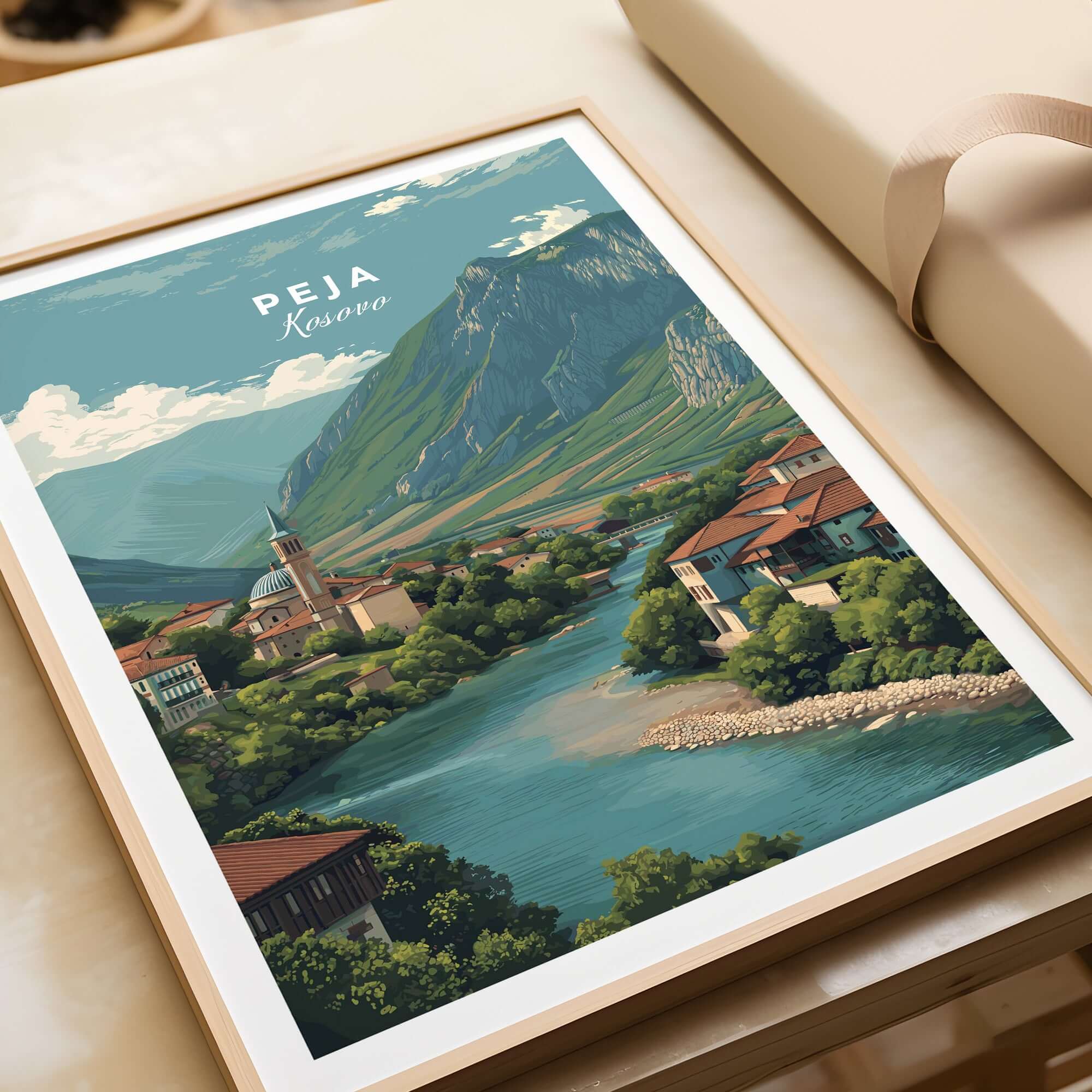 Peja Rugova Gorge Canvas Print | Balkan Landscape Decor featuring the scenic view of Peja, Kosovo.