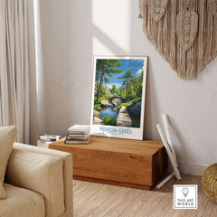 Peneda-Gerês Portugal Art Print | National Park Nature Poster displayed in a cozy living room setting.