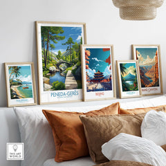 Peneda-Gerês Portugal Art Print | National Park Nature Poster displayed among other travel-themed art prints.