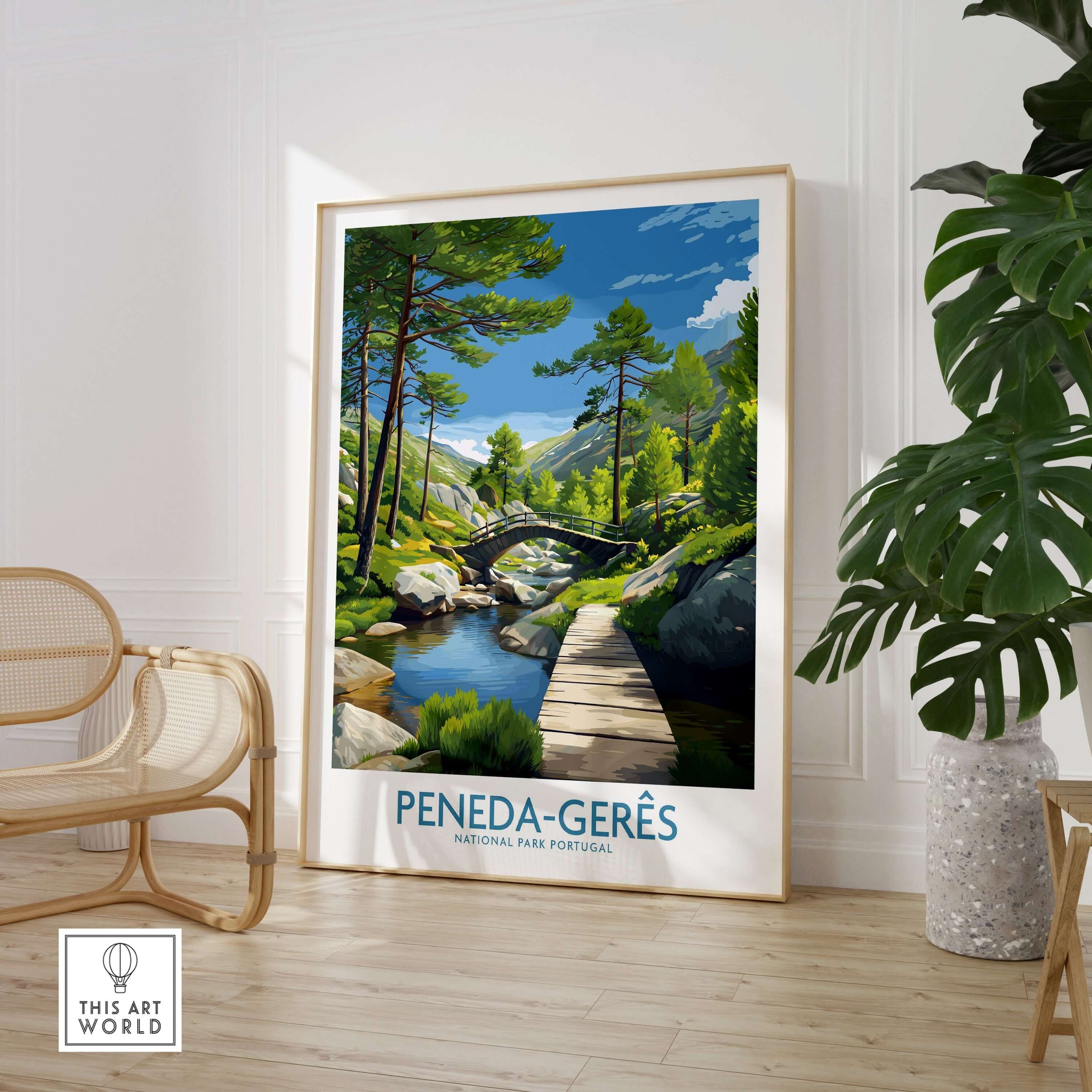 Peneda-Gerês Portugal Art Print | National Park Nature Poster depicting serene landscapes and lush greenery.