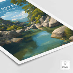 Peneda-Gerês Portugal Print | Mountain Park Wall Decor showcasing a tranquil river and lush landscape in vivid detail.