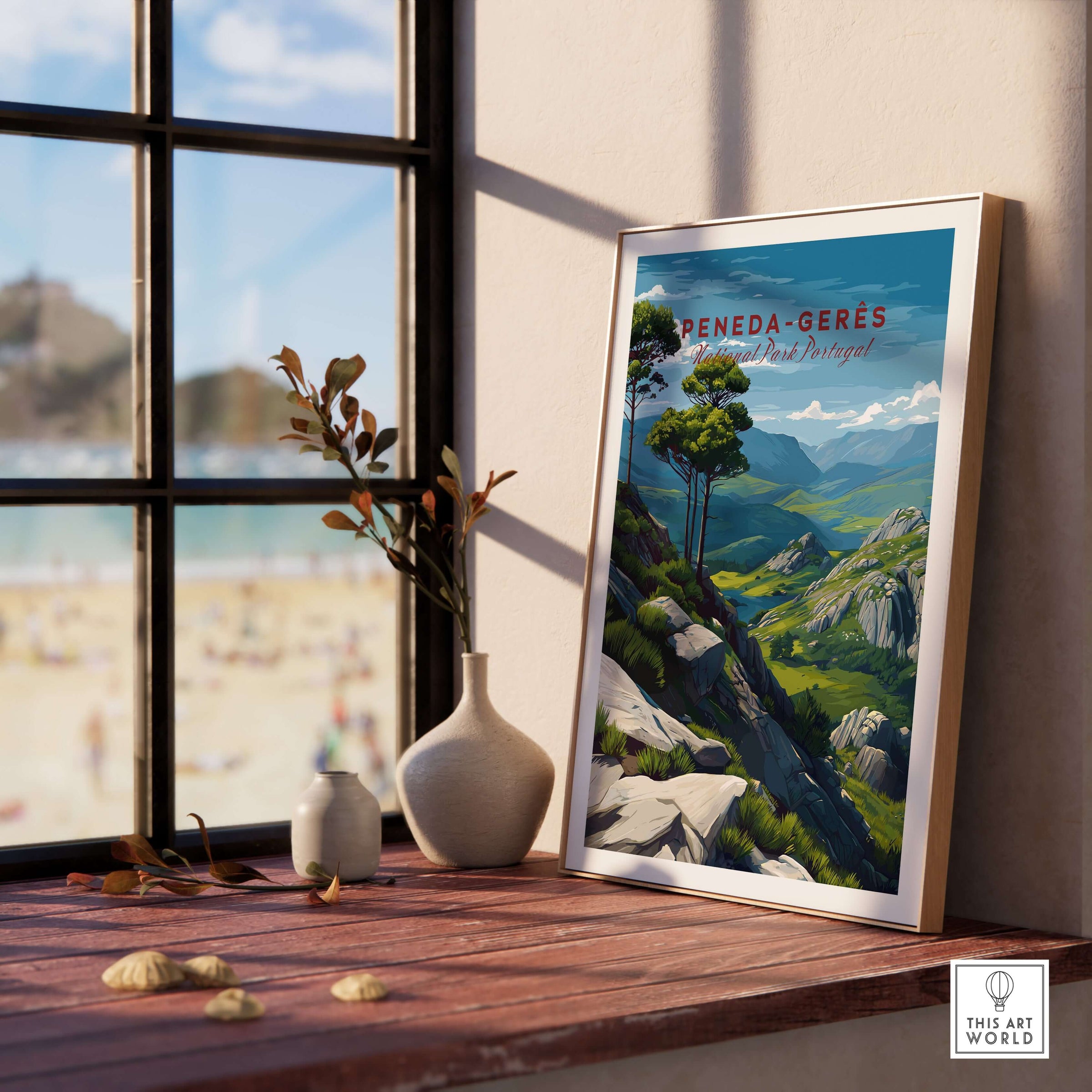 Peneda-Gerês Portugal Serra do Gerês View Print | Nature Park Wall Decor displayed in a cozy interior.