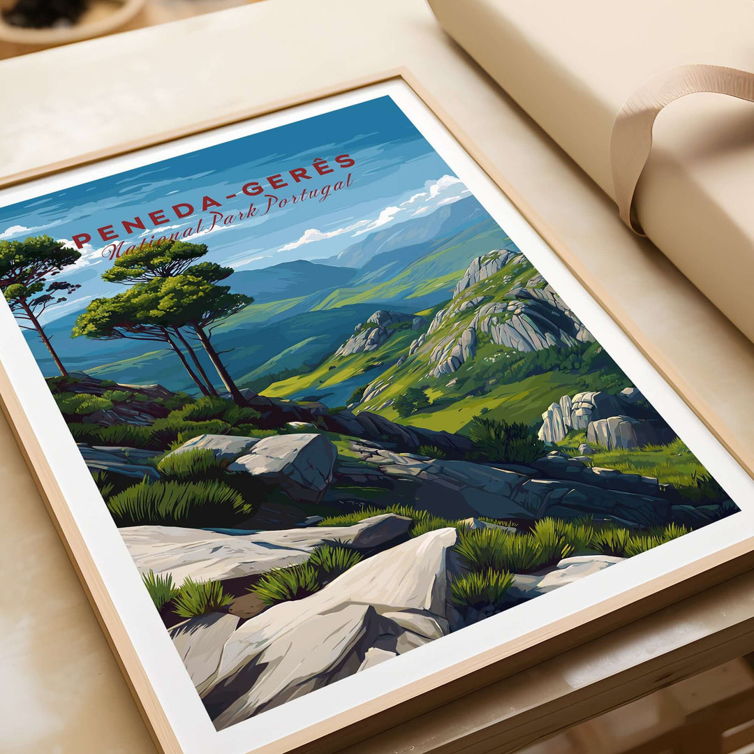 Peneda-Gerês Portugal Serra do Gerês View Print | Nature Park Wall Decor showcasing lush landscapes and mountains.