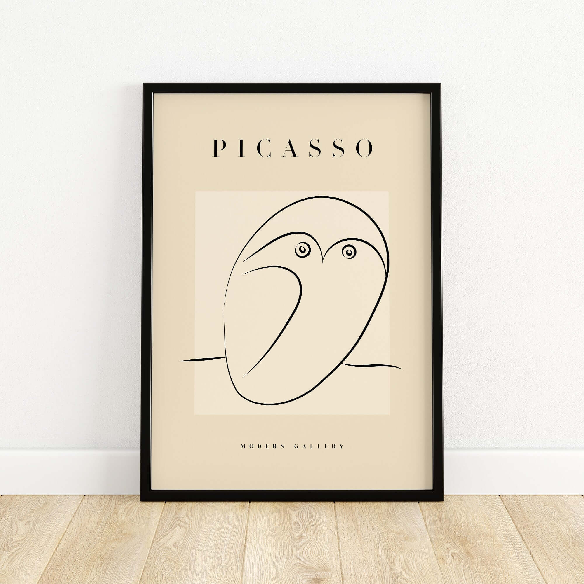 Picasso Abstract Owl Line Art Minimalist Bird Poster Modern Gallery Wall Art featuring a stylized owl design.