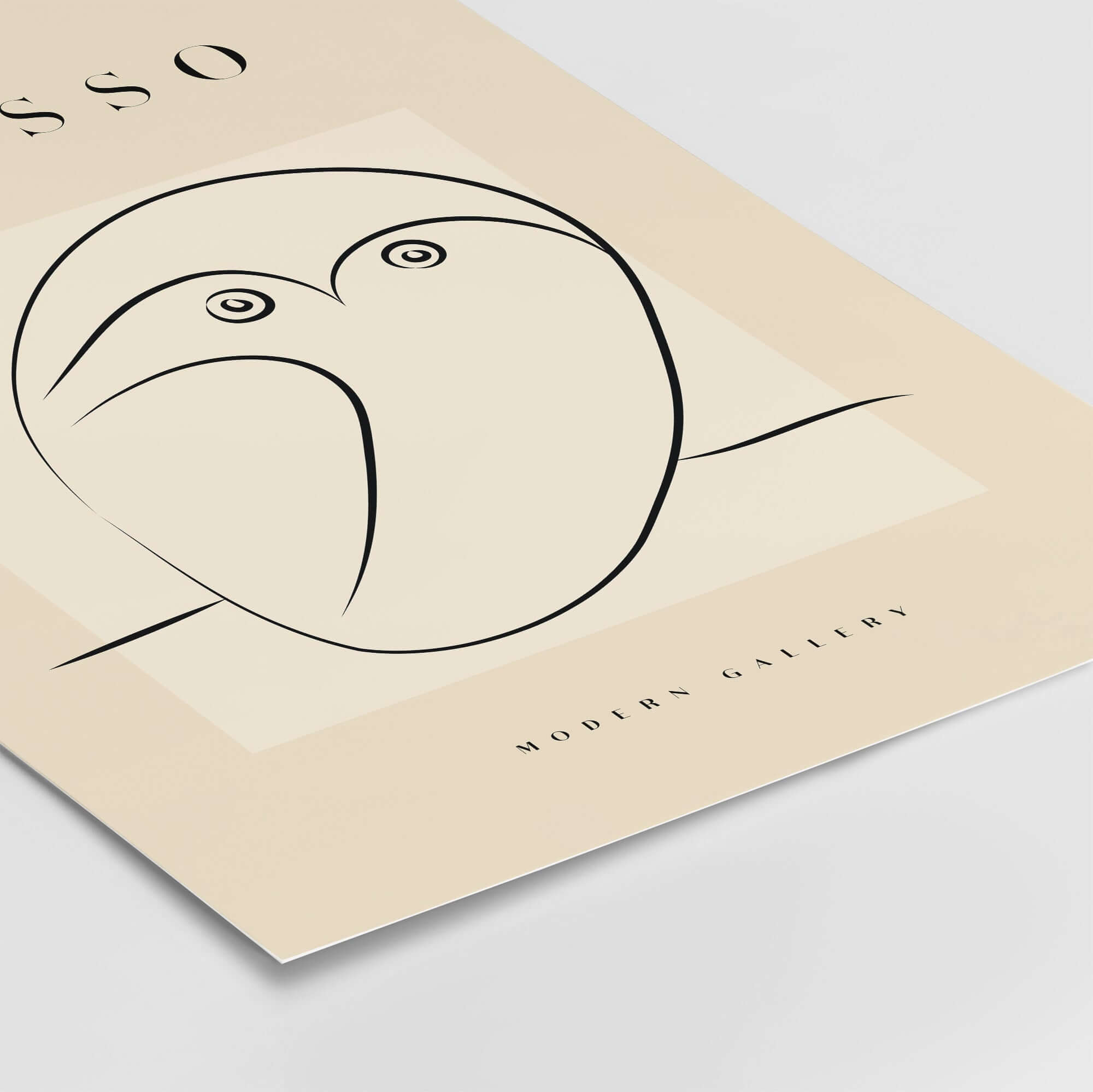 Picasso Abstract Owl Line Art Minimalist Bird Poster Modern Gallery Wall Art showcasing simplified abstract owl design