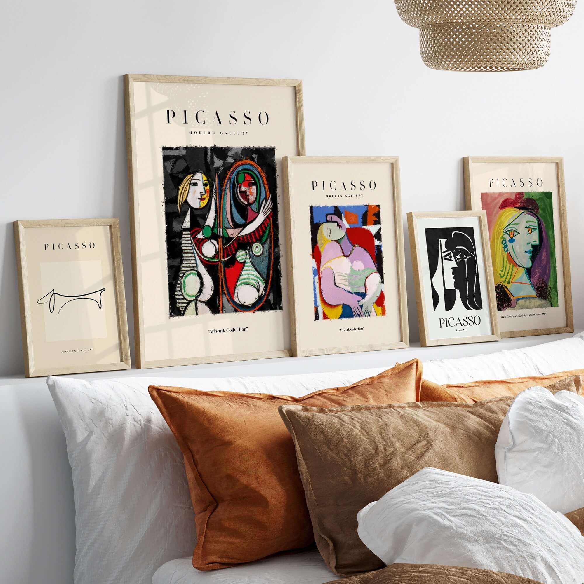 Picasso Girl Before Mirror Inspired Art Print Abstract Reflection Poster Artwork Collection displayed on a stylish wall.
