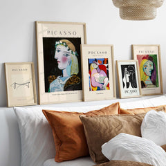 Picasso Portrait Marie Thérèse Walter Garland 1937 Art Print Cubist Woman Poster showcased in a stylish home decor setting.