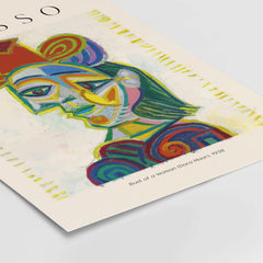 Picasso Bust Woman Dora Maar 1938 Portrait Art Print Colorful Cubist Poster Wall Art featuring vibrant colors and abstract design.