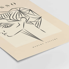 Picasso Geometric Profile Head Line Art Angular Abstract Poster Modern Gallery Print showcasing bold line art.