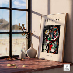Picasso Girl Before Mirror Inspired Art Print Abstract Reflection Poster Artwork Collection displayed in a stylish interior setting.