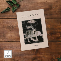 Picasso Guernica Inspired Horse Figure Art Print Abstract Black White Poster Artwork Collection