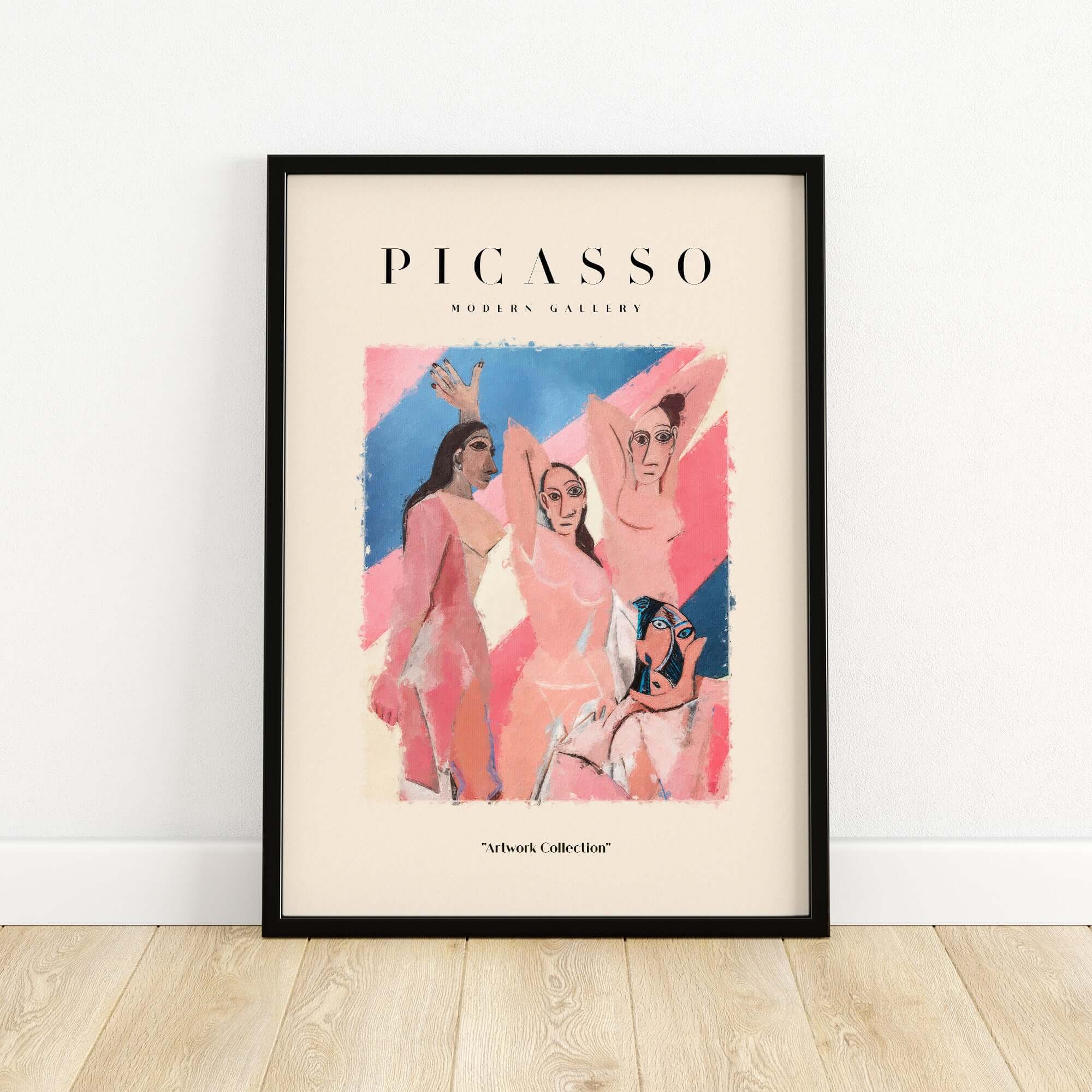 Picasso Les Demoiselles d Avignon Inspired Art Print Abstract Figures Poster Artwork Collection featuring abstract female figures.