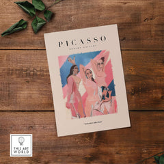 Picasso Les Demoiselles d Avignon Inspired Art Print Abstract Figures Poster Artwork Collection featuring abstract female figures.