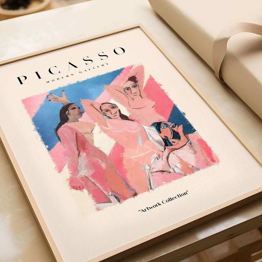 Picasso Les Demoiselles d Avignon Inspired Art Print Abstract Figures Poster Artwork Collection showcasing abstract female figures.