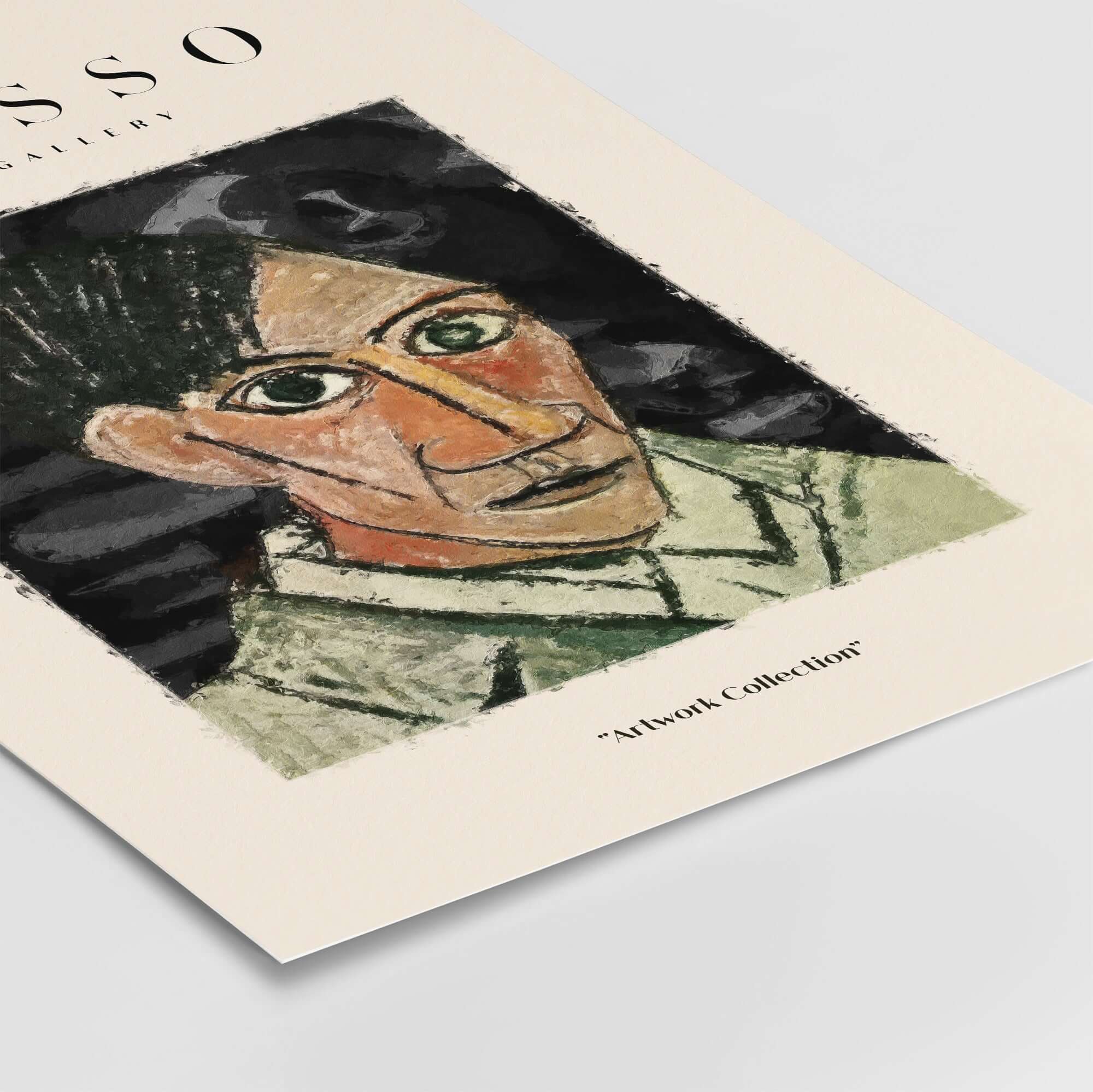 Picasso Man Portrait Cubist Style Art Print Modern Gallery Artwork Poster Wall Decor showcasing a Cubist style portrait.