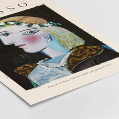 Picasso Portrait Marie Thérèse Walter Garland 1937 Art Print Cubist Woman Poster featuring Marie-Thérèse's profile.