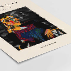 Picasso Seated Woman Cubist Portrait Art Print Modern Gallery Artwork Poster close-up with vibrant colors and unique design.