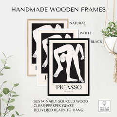 Picasso The Acrobat 1930 Black White Figure Poster Minimalist Art Print Wall Decor with handmade wooden frames