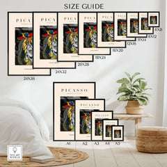 Picasso Weeping Woman Inspired Art Print Abstract Portrait Poster Artwork Collection Size Guide Display Options