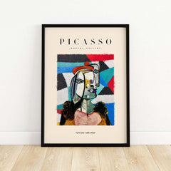 Picasso Woman Beret Abstract Portrait Art Print Colorful Cubist Poster Artwork Collection