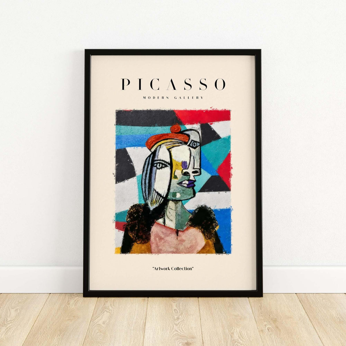 Picasso Woman Beret Abstract Portrait Art Print Colorful Cubist Poster Artwork Collection