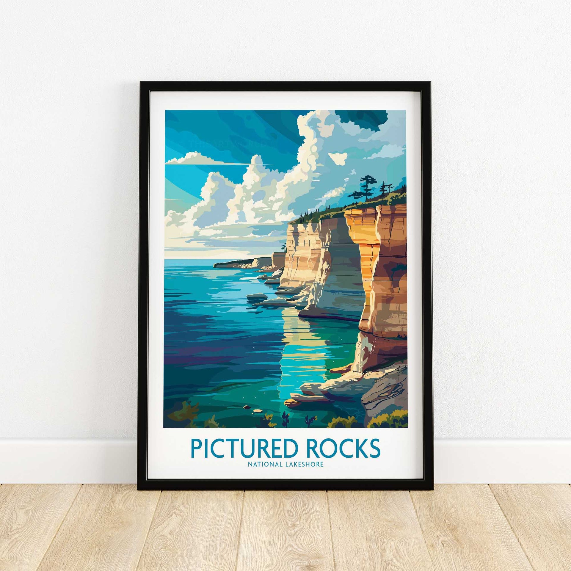 Pictured Rocks Travel Poster - Nature Wall Art – This Art World