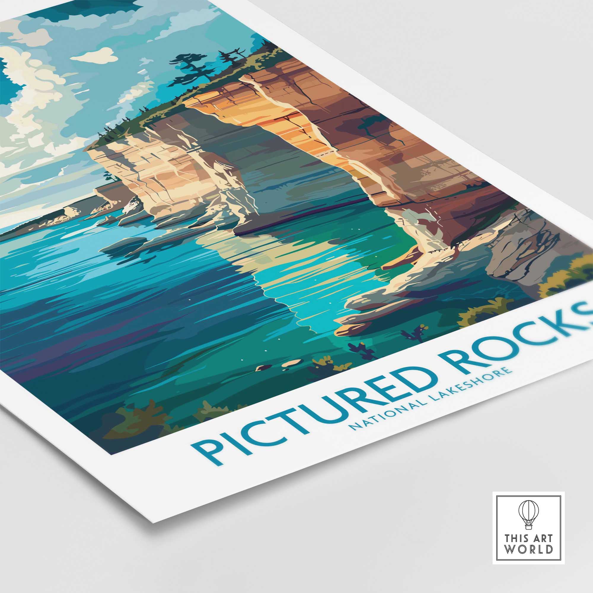 Pictured Rocks Travel Poster-This Art World