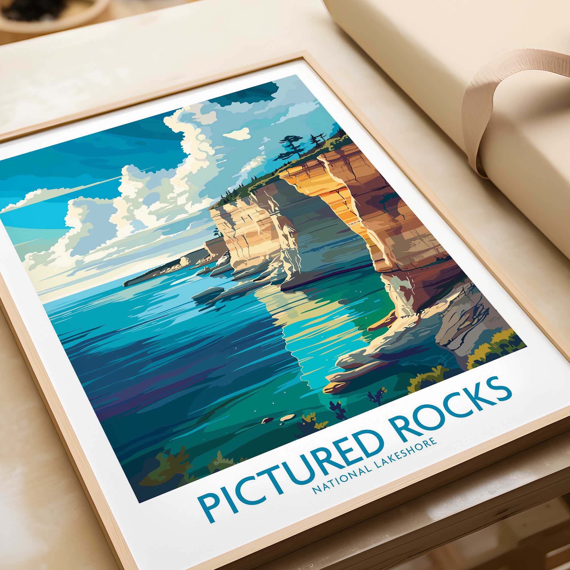Pictured Rocks Travel Poster-This Art World