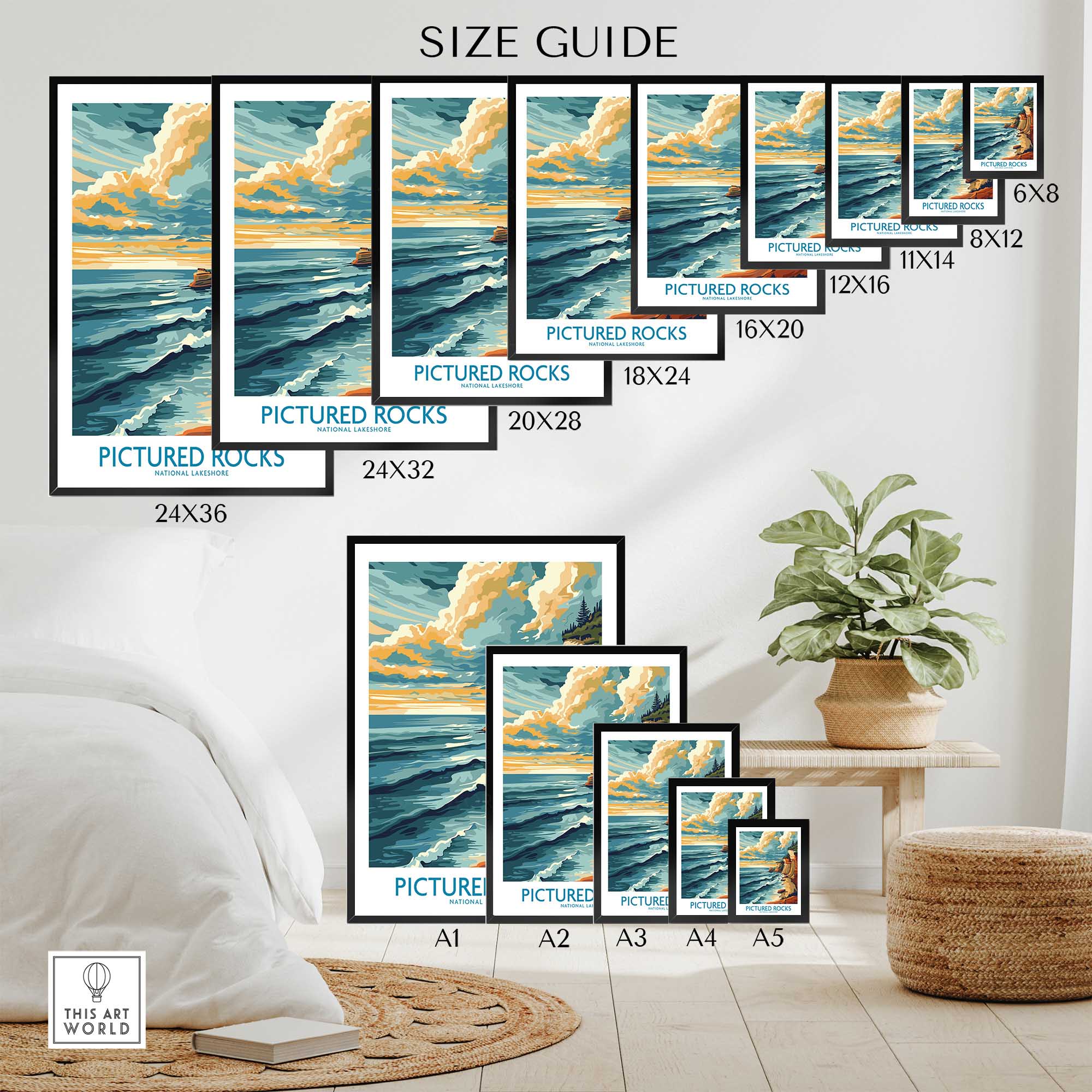 Pictured Rocks Travel Print-This Art World