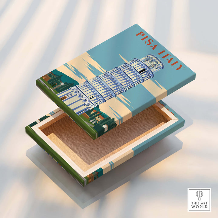 Pisa Italy Leaning Tower Art Print | Travel Poster box featuring iconic tower design