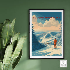 Pocono Mountains ski print showcasing a serene landscape view, perfect for nature lovers and ski enthusiasts.