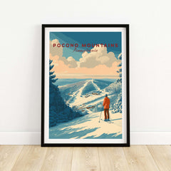 Pocono Mountains ski print showcasing a scenic view of Green Valley, ideal for nature lovers and ski enthusiasts.