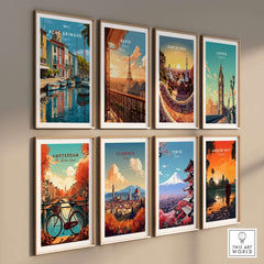 Port Grimaud Village Art Print - French Coastal Poster - Water Reflection Wall Decor in a collection of city posters.