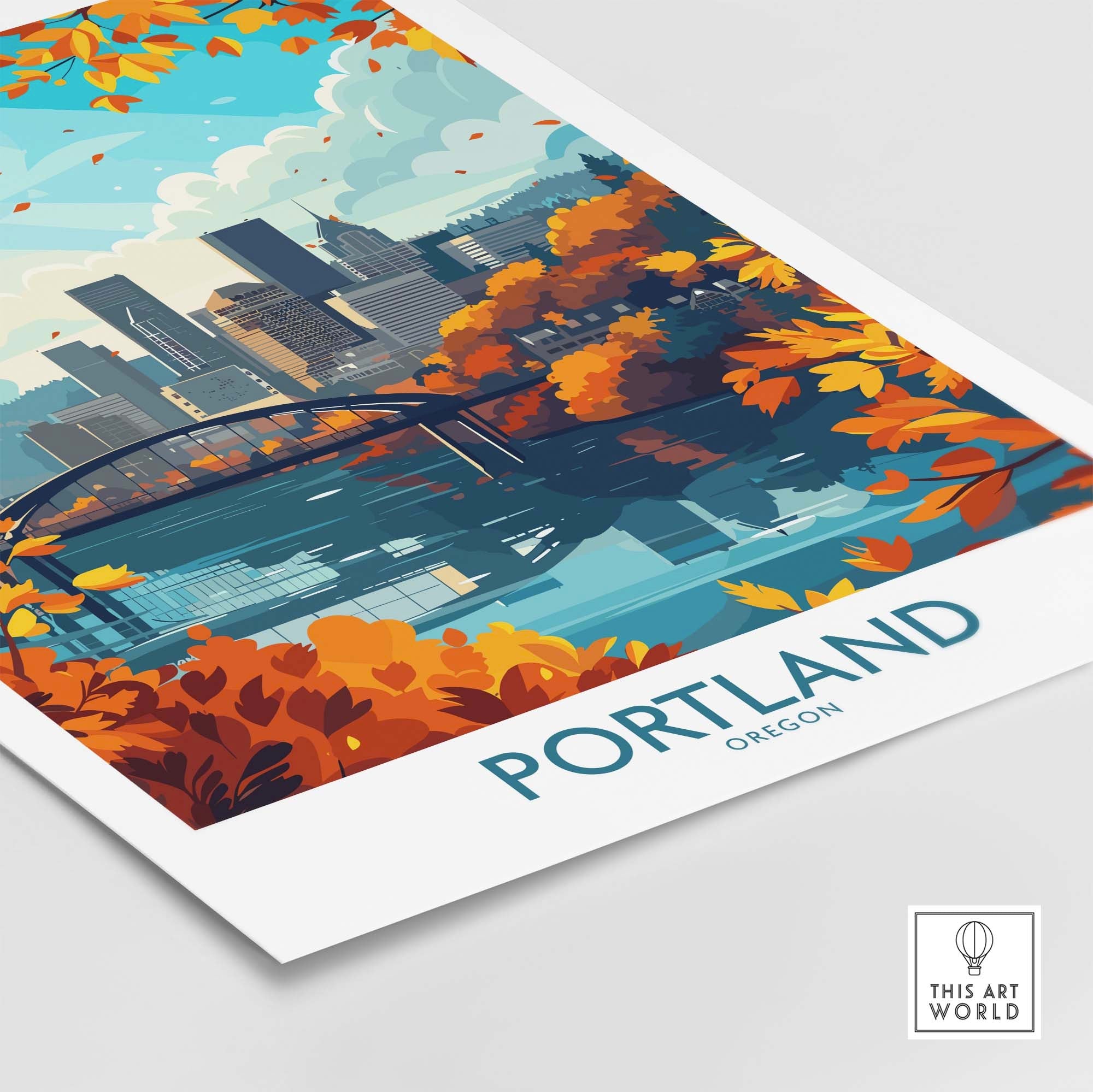 Portland Oregon Travel Poster part of our best collection or travel posters and prints - ThisArtWorld