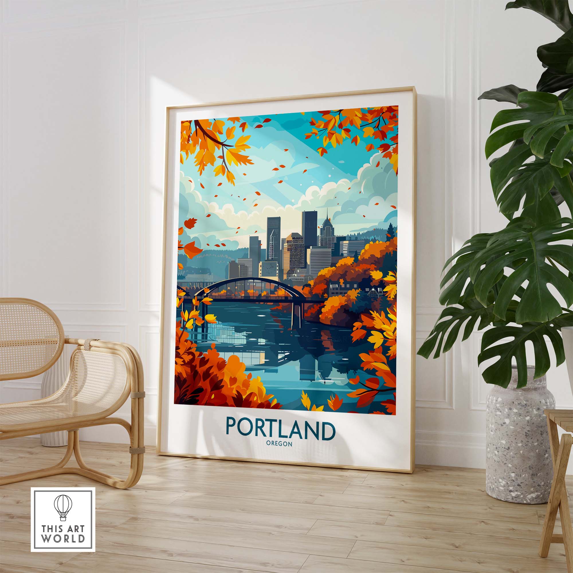 Portland Oregon Travel Poster part of our best collection or travel posters and prints - ThisArtWorld