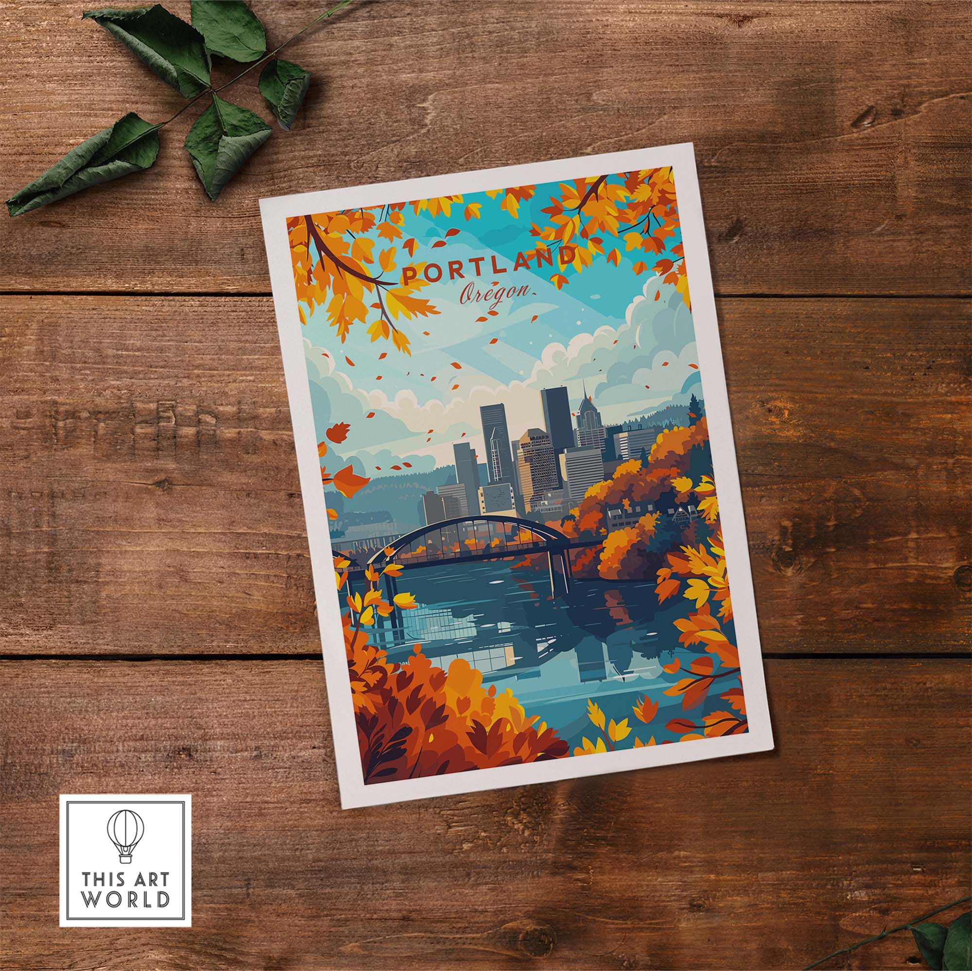 Portland Oregon Wall Art Print part of our best collection or travel posters and prints - ThisArtWorld